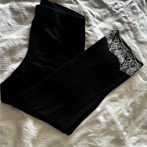 Black Pants with White Embroidery